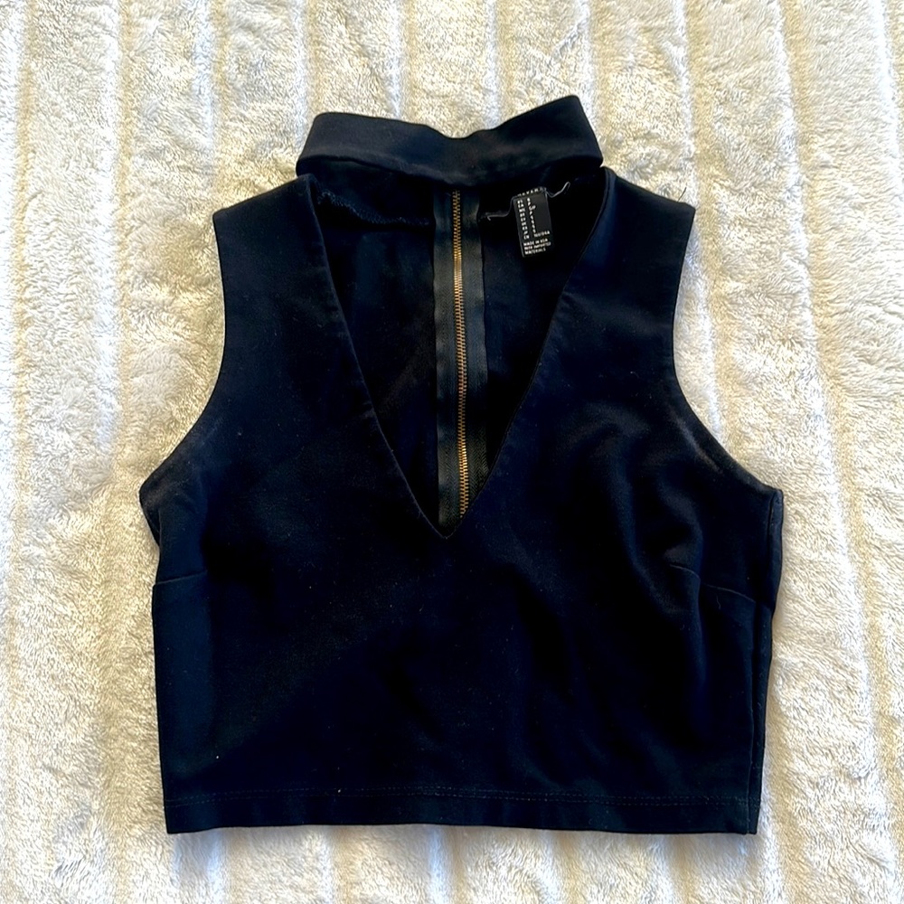 Nasty Gal Black Choker Crop Top